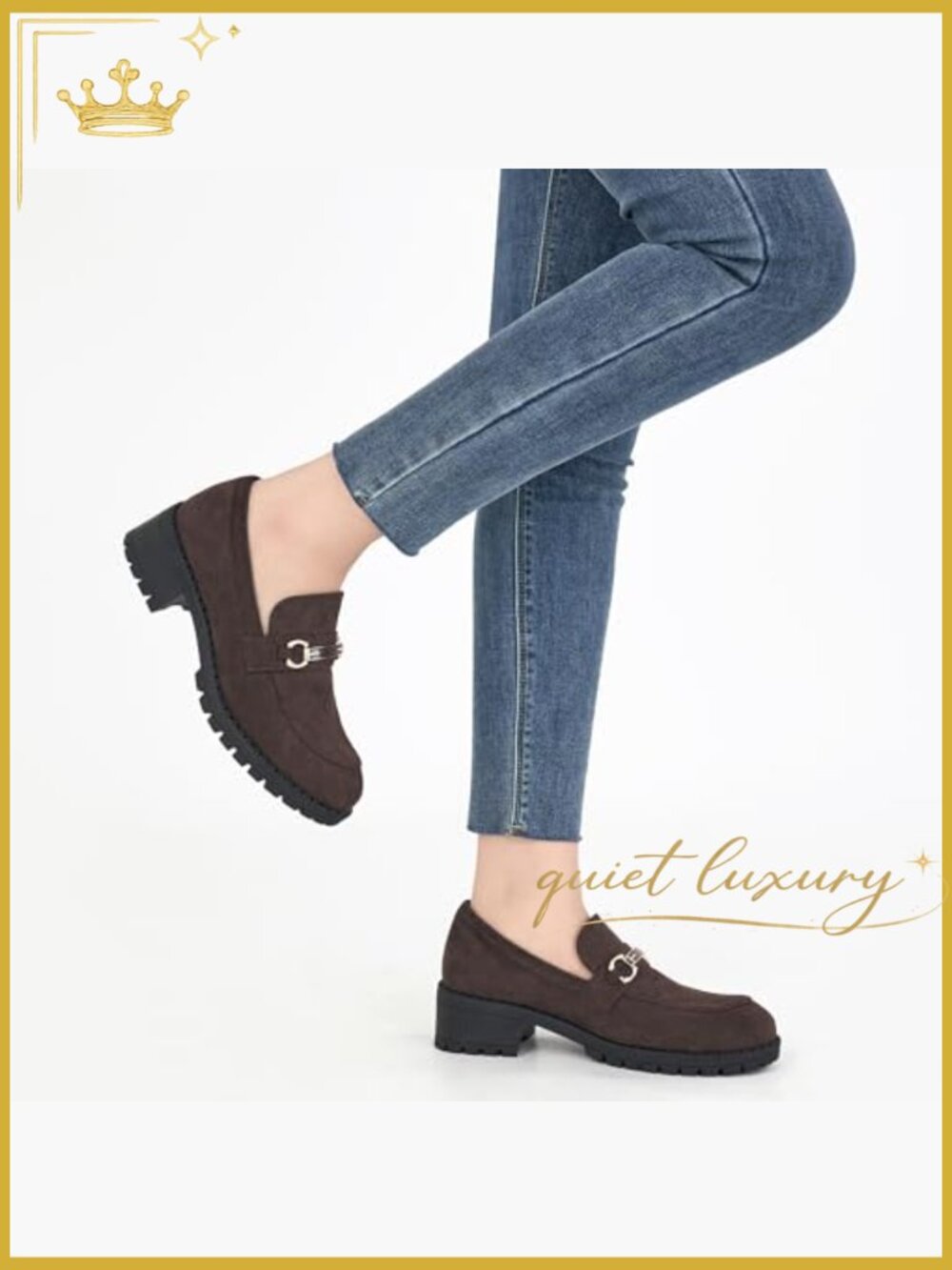 Chunky Platform Loafers Suede Penny Loafer Casual Slip On Dress Shoes Comfort - Picture 5 of 7